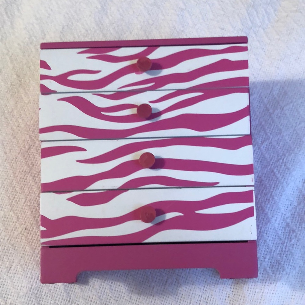 Pink zebra jewelry box
